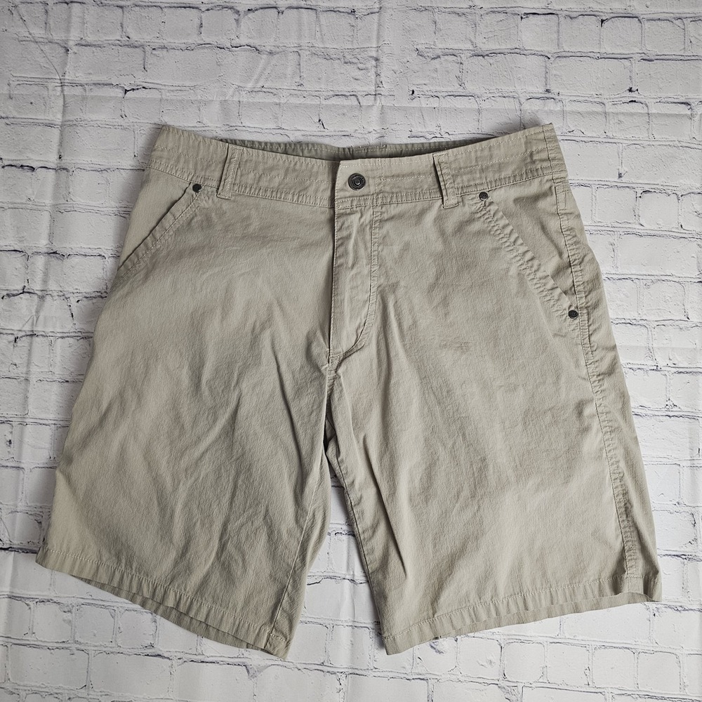 Kuhl Mens Chino‎ Shorts Size 34 Tan Summer Casual Outdoor 10" Inseam Golf